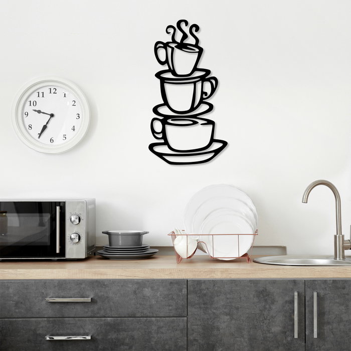 Wallity Coffee Accesorio decorativo de pared de metal Negro Wallity Coffee Accesorio decorativo de pared de metal Negro